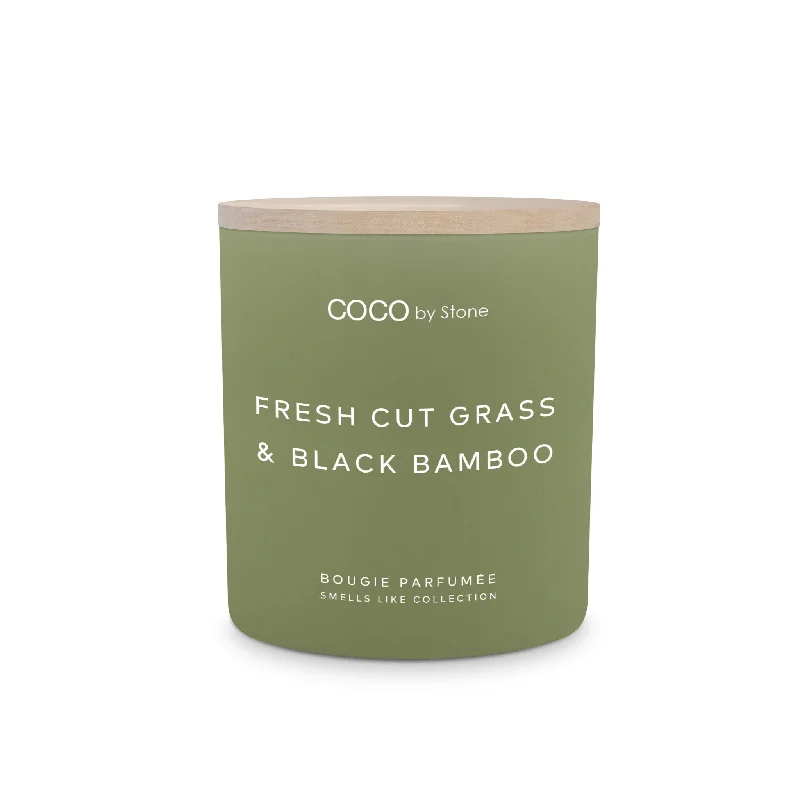 Fragrant Christmas gift candles for festive relaxation-11oz Smells Like Fresh Cut Grass & Black Bamboo Candle