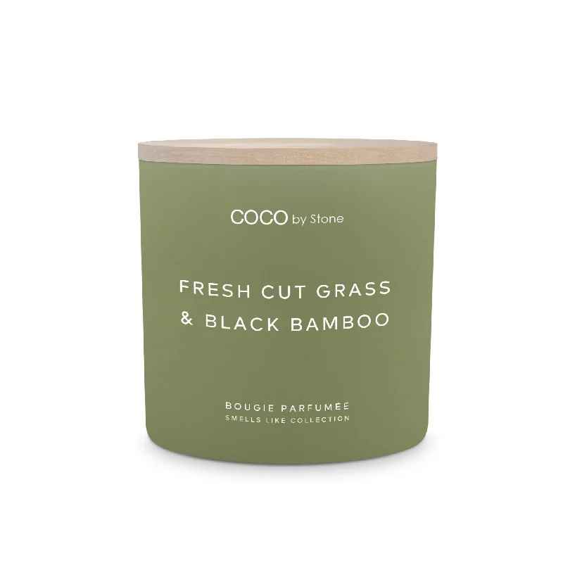 Small Christmas gift candles for secret Santa gifts-15oz Smells Like Fresh Cut Grass & Black Bamboo Candle