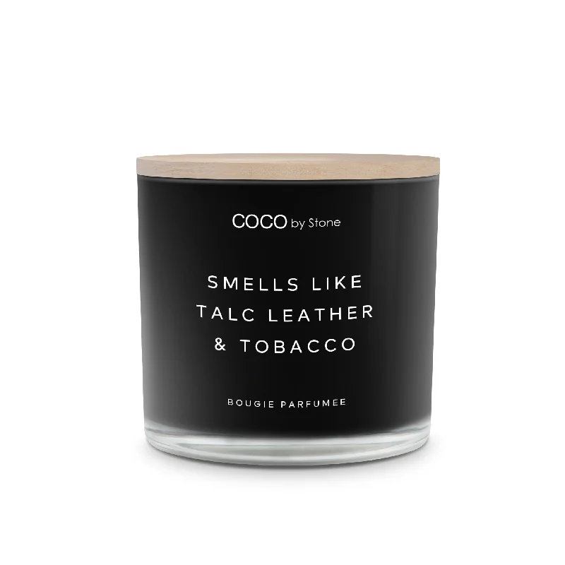 15oz Smells Like Talc Leather & Tobacco Candle