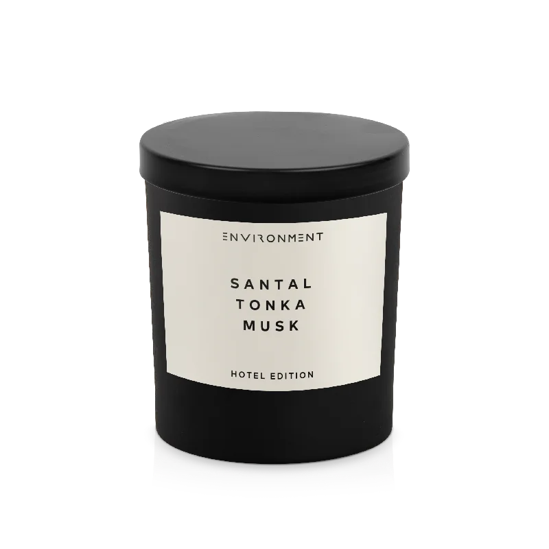 Christmas gift candles with holiday fragrances-8oz Santal | Tonka | Musk Candle with Lid and Box (Inspired by Le Labo Santal® and 1 Hotel®)