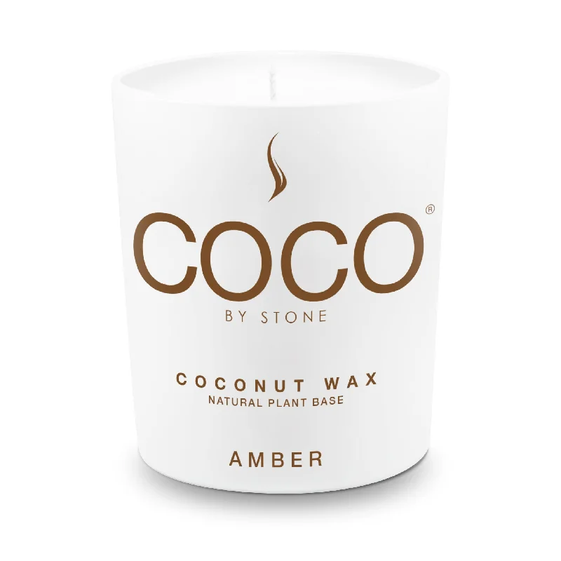 Christmas gift candles for mindfulness and relaxation-Amber Natural Coconut Apricot Wax Candle