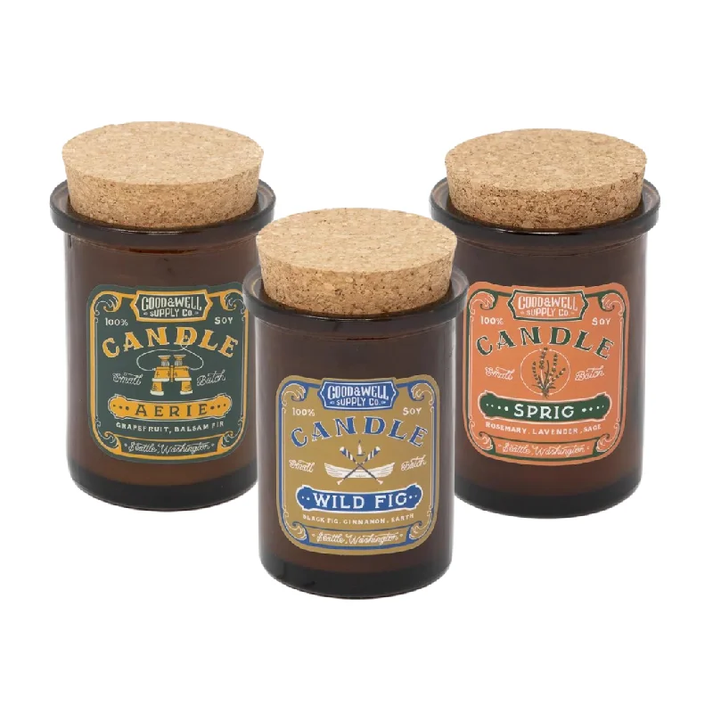 Christmas gift candles with cinnamon scent-Apothecary Candle Bundle - 3 Pack