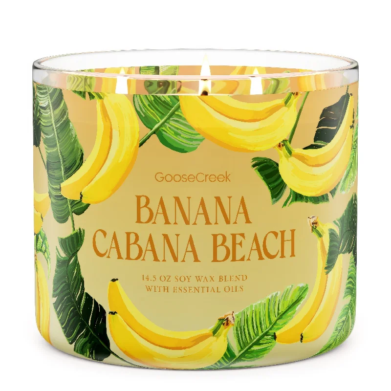 Large Christmas gift candles for an unforgettable gift-Banana Cabana Beach Large 3-Wick Candle