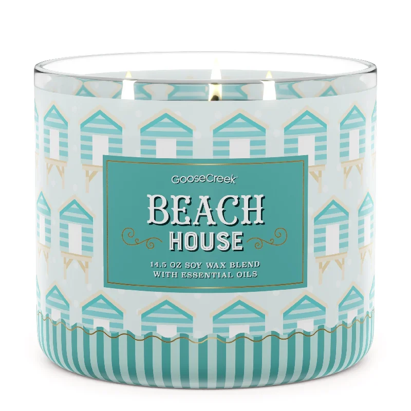 Christmas gift candles for a warm home atmosphere-Beach House 3-Wick Candle