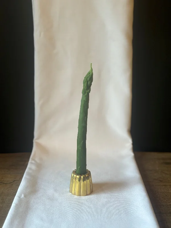 Christmas gift candles with festive scents-Beeswax Asparagus Taper Candle