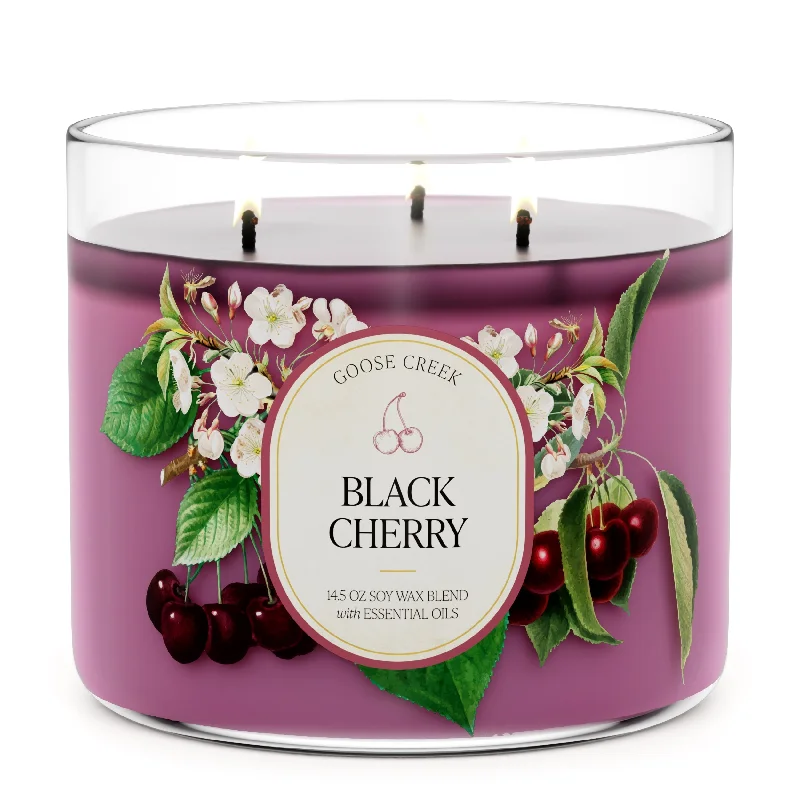 Scented Christmas gift candles for cozy vibes-Black Cherry 3-Wick Candle