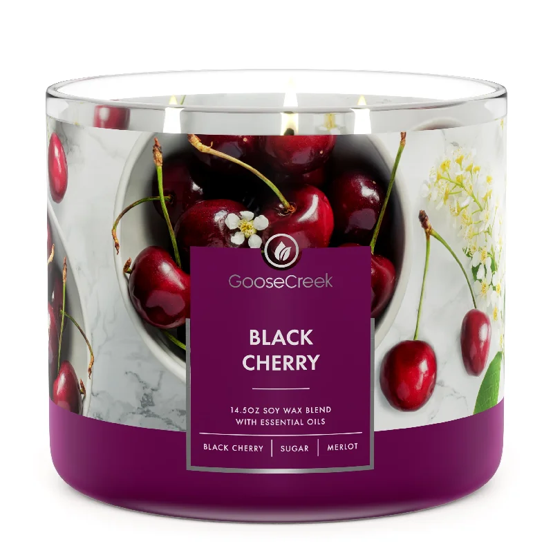 Eco-friendly Christmas gift candles with reusable containers-Black Cherry Large 3-Wick Candle