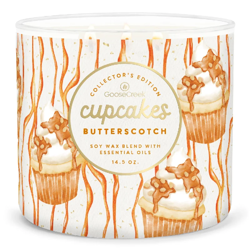 Custom Christmas gift candles for corporate gifts-Butterscotch Cupcake 3-Wick Candle