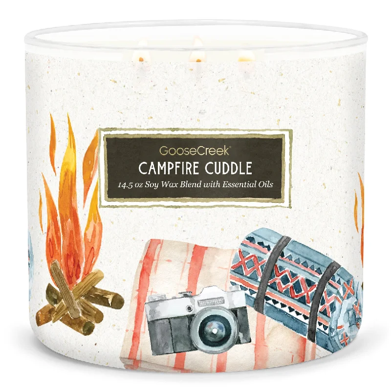 Christmas gift candles with holiday floral scents-Campfire Cuddle 3-Wick Candle