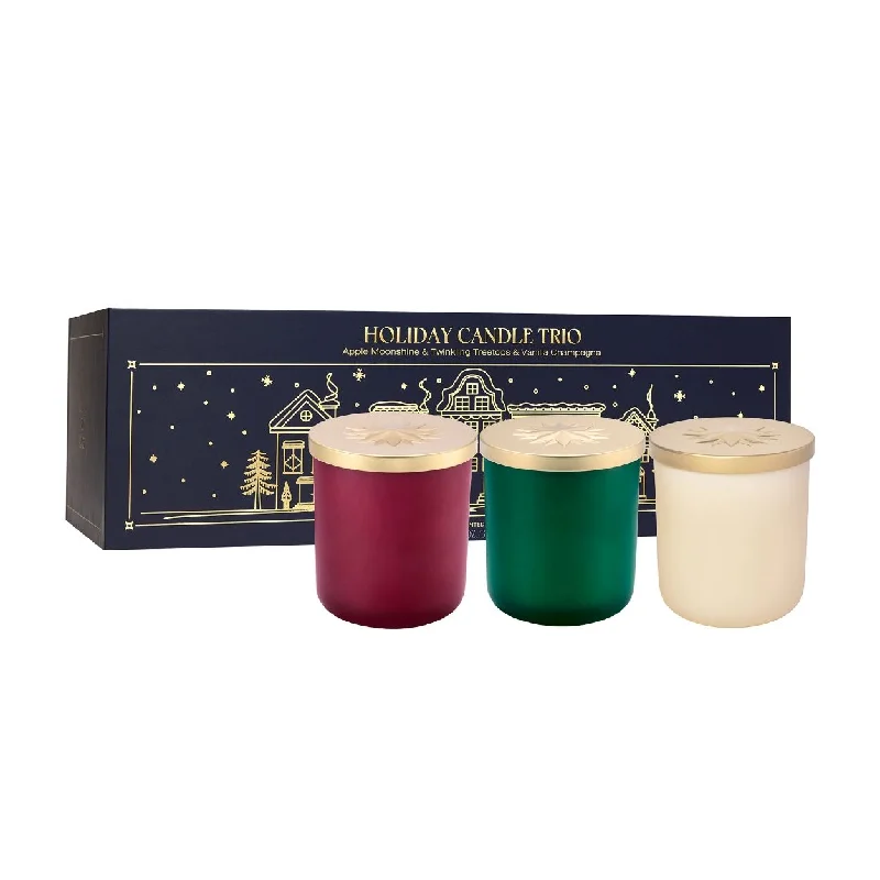 Christmas gift candles with holiday floral scents-Holiday Candle Trio (Limited Edition)