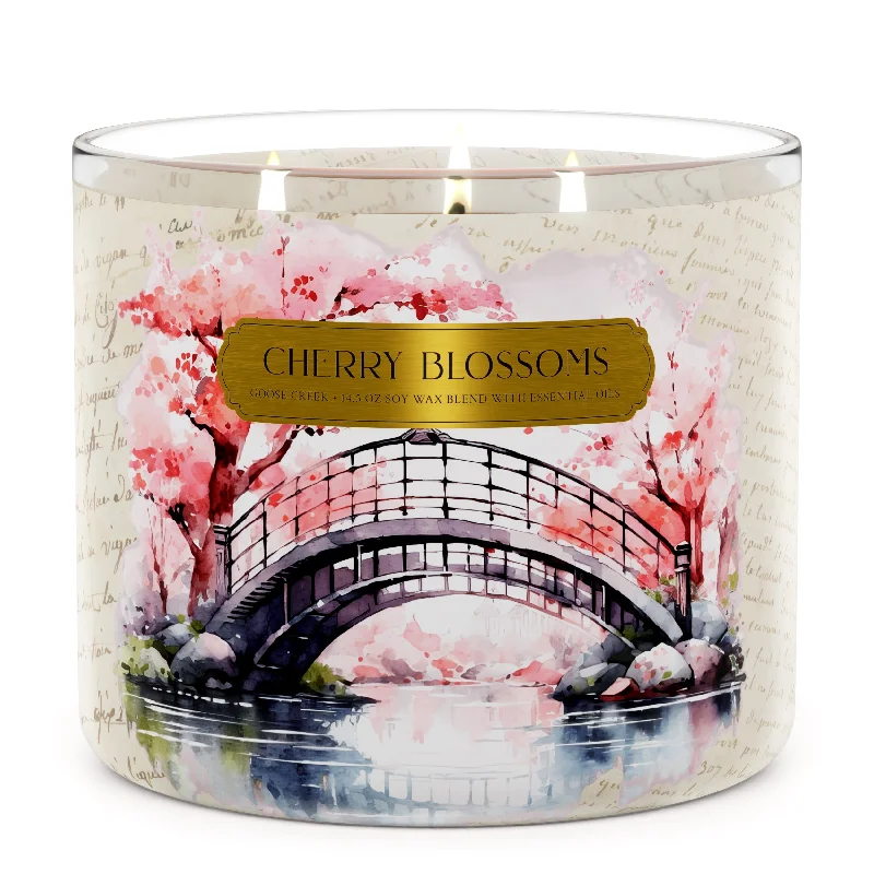 High-quality Christmas gift candles for luxury gifts-Cherry Blossom 3-Wick Large Soy Candle