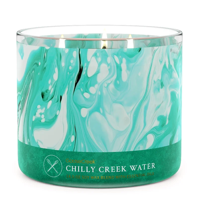 Christmas gift candles with pine scent for a winter touch-Chilly Creek Water 3-Wick Large Soy Candle