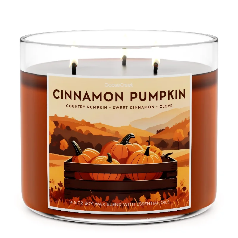 Soy wax Christmas gift candles for eco-friendly gifts-Cinnamon Pumpkin 3-Wick Candle