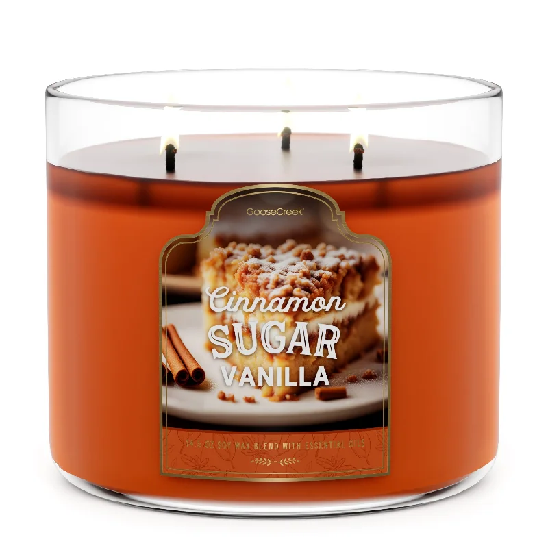 Christmas gift candles in festive holiday scents-Cinnamon Sugar Vanilla 3-Wick Candle