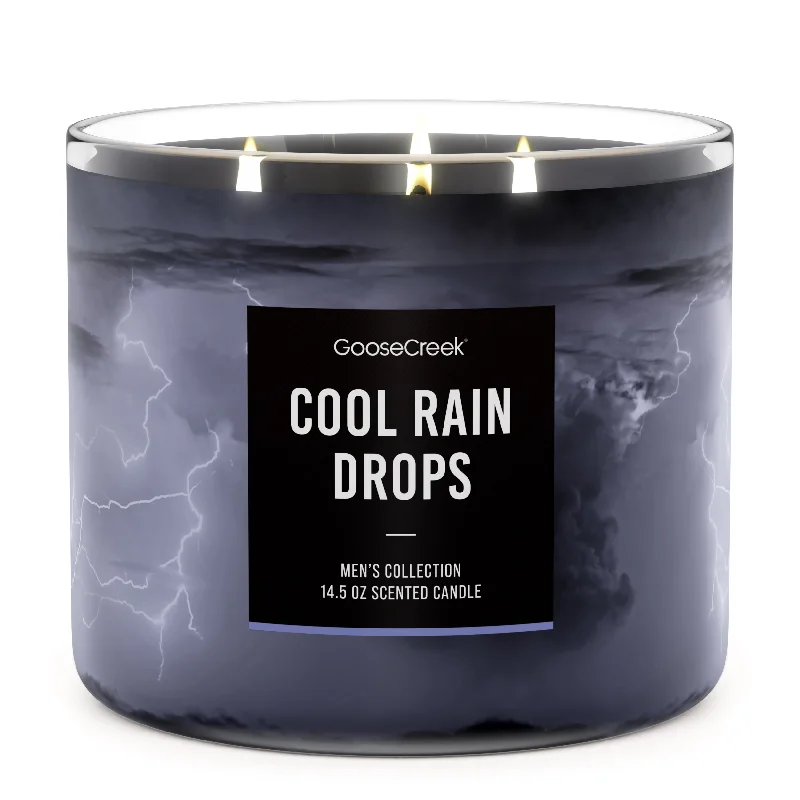 Christmas gift candles with cinnamon scent-Cool Rain Drops Large 3-Wick Candle