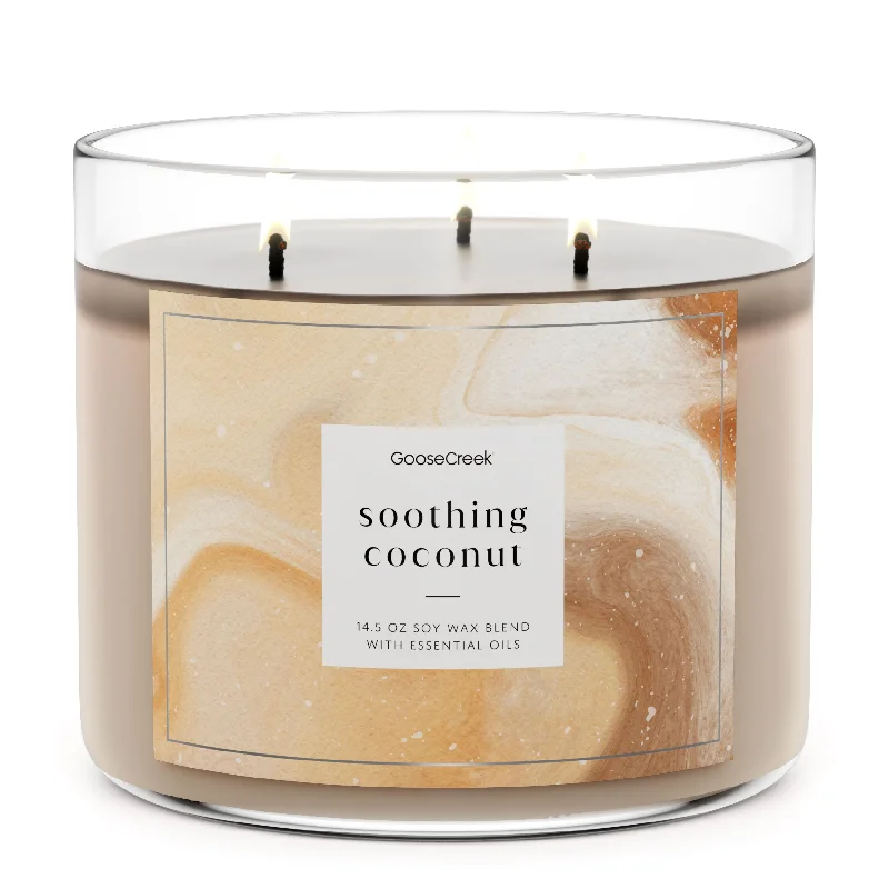 Soy wax Christmas gift candles for eco-friendly gifts-Soothing Coconut 3-Wick Candle