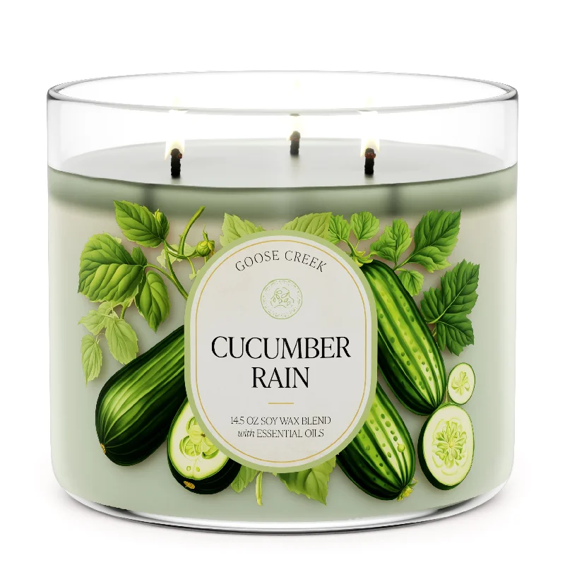 Advent Christmas gift candles for countdown gifts-Cucumber Rain Large 3-Wick Candle