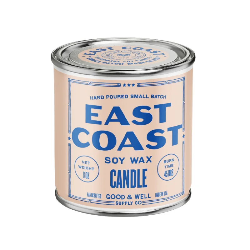 Christmas gift candles with holiday-themed designs-East Coast Happy Place Candle