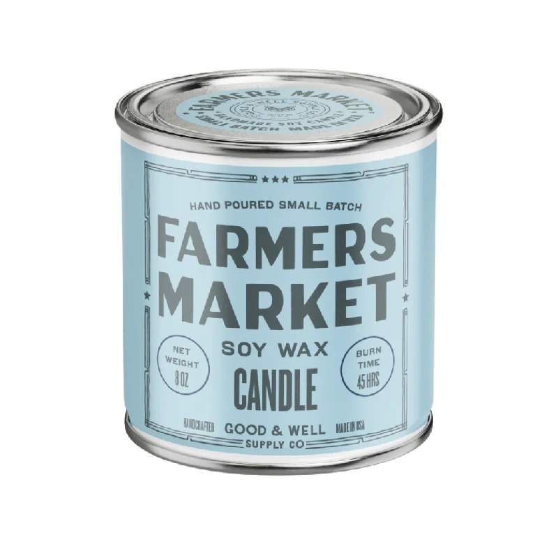 Christmas gift candles in decorative jars-Farmers Market Happy Place Candle