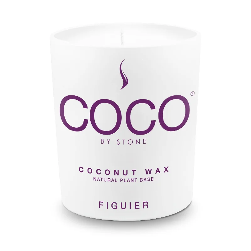 Christmas gift candles with evergreen scent-Figuier Natural Coconut Apricot Wax Candle