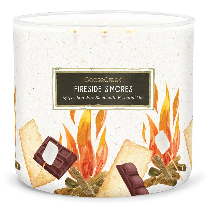 Artisan Christmas gift candles with festive packaging-Fireside S'mores 3-Wick Candle