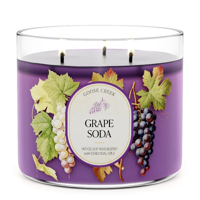 Unique scented Christmas gift candles for home fragrance-Grape Soda 3-Wick Candle