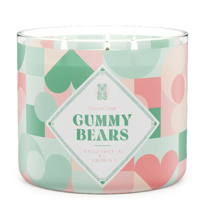 Christmas gift candles with cinnamon and clove scent-Gummy Bears Large 3-Wick Candle