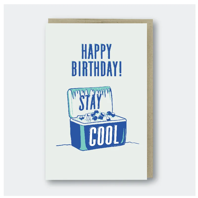 Blanket series with textured designs for added style-Happy Birthday Cooler Greeting Card