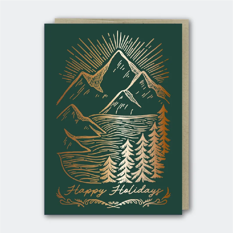 Blanket series for children’s bedtime comfort-Holiday Mountainscape Greeting Card