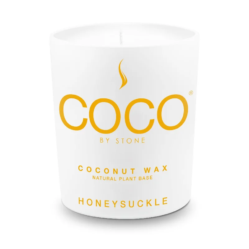 Christmas-themed gift candles for home decoration-Honeysuckle Natural Coconut Apricot Wax Candle