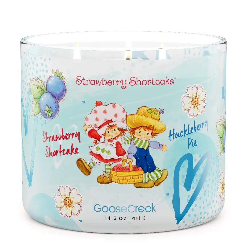 Charming Christmas gift candles for home and office-Huckleberry Pie Strawberry Shortcake 3-Wick Candle