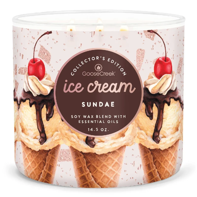 Christmas gift candles for a warm home atmosphere-Ice Cream Sundae Large 3-Wick Candle