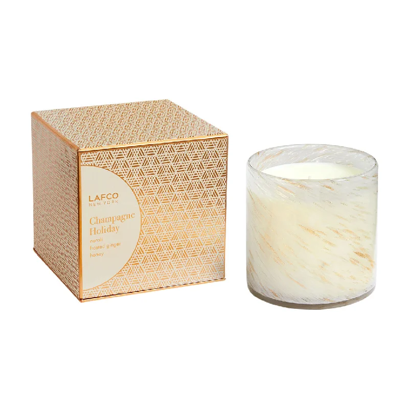 Christmas gift candles with wood wicks for a crackling sound-Champagne Holiday Candle (Limited Edition)