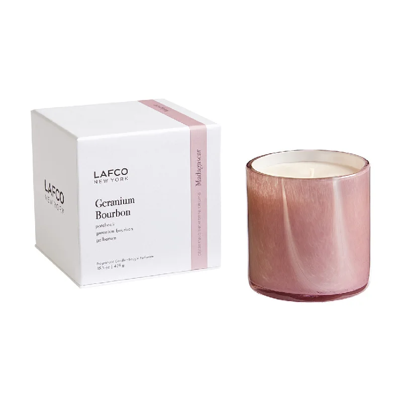 Christmas-themed gift candles for home decoration-Geranium Bourbon Signature Candle