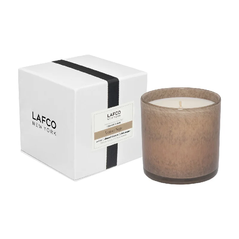 Luxury scented Christmas gift candles with essential oils-Vetiver Sage Signature Candle