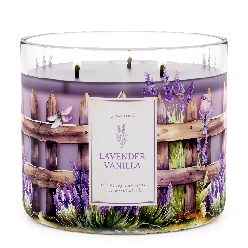 Christmas gift candles with berry and spice scent-Lavender Vanilla 3-Wick Candle