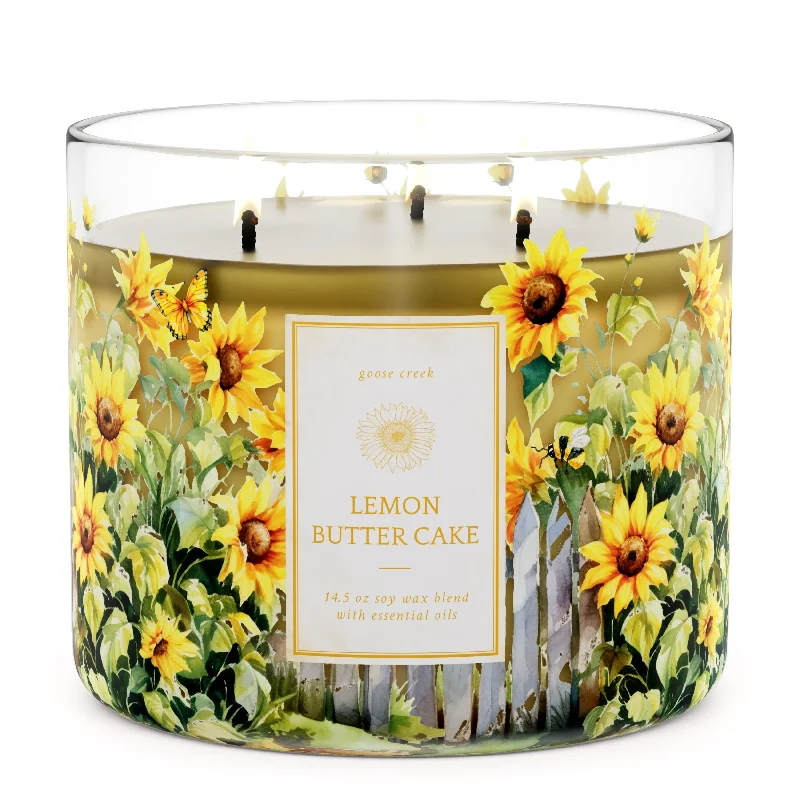 Christmas gift candles for cozy nights by the fireplace-Lemon Butter Cake 3-Wick Candle