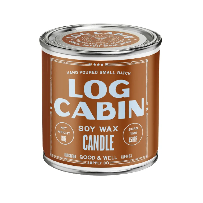 Christmas gift candles for cozy nights by the fireplace-Log Cabin Happy Place Candle