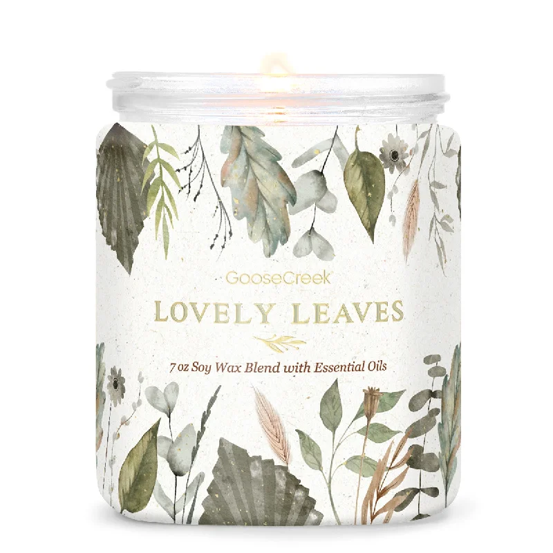 Handmade Christmas gift candles for a unique touch-Lovely Leaves 7oz Single Wick Candle