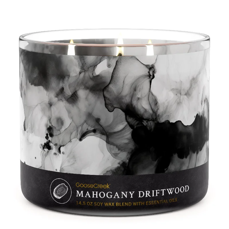 High-quality Christmas gift candles for luxury gifts-Mahogany Driftwood 3-Wick Candle