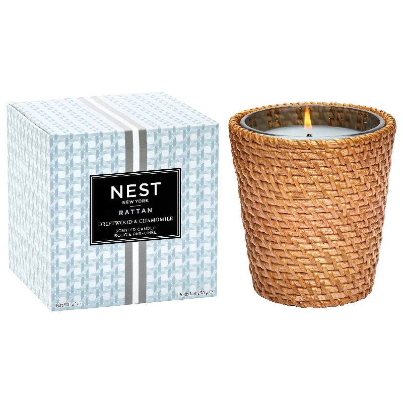 Scented Christmas gift candles for cozy vibes-Rattan Driftwood and Chamomile Candle (Limited Edition)