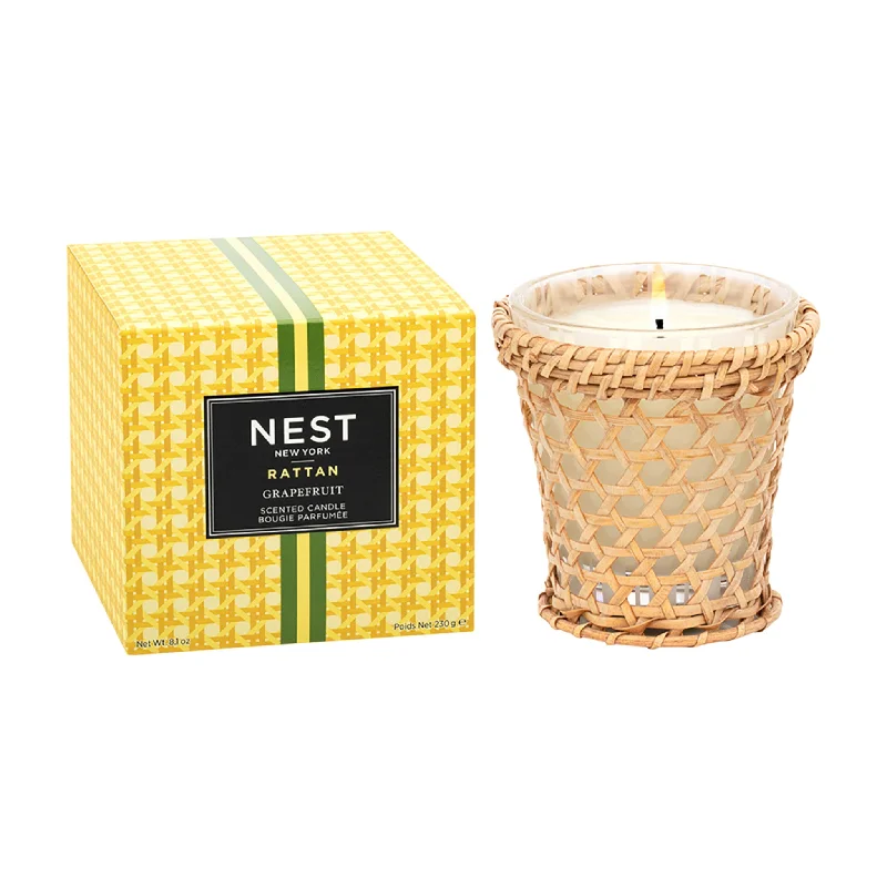 Themed Christmas gift candles for a holiday ambiance-Rattan Grapefruit Candle