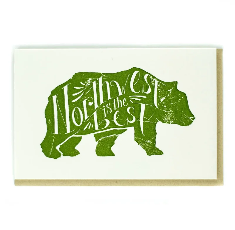 Warm blanket series for cold weather adventures-NW Best Bear Greeting Card