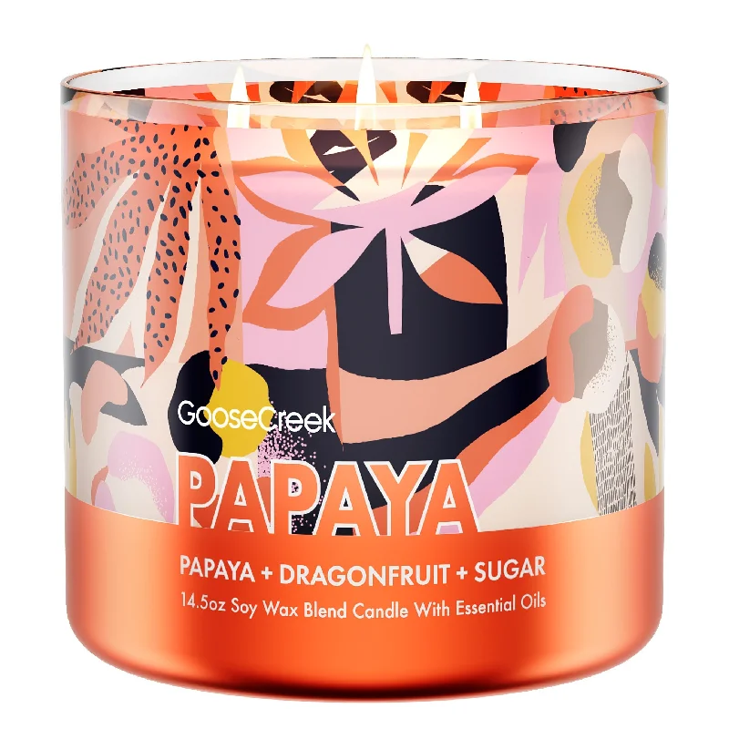 Christmas gift candles for a warm home atmosphere-Papaya Large 3-Wick Candle