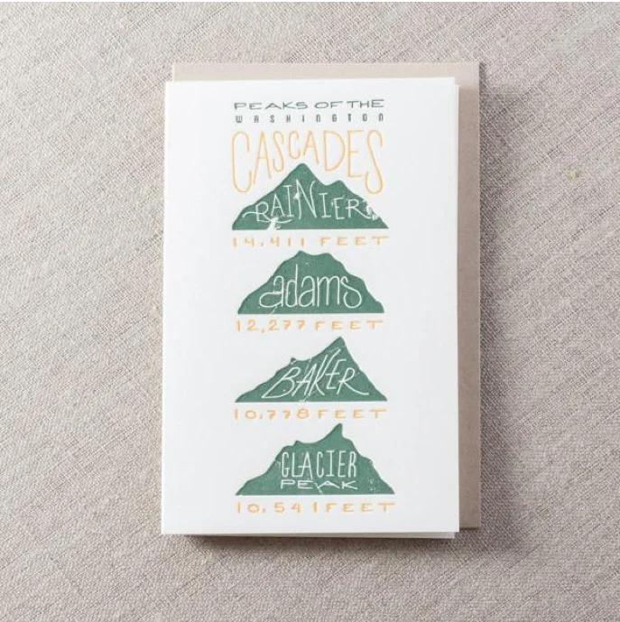 Blanket series with seasonal patterns for festive decor-Peaks of Cascade Mountains Greeting Card