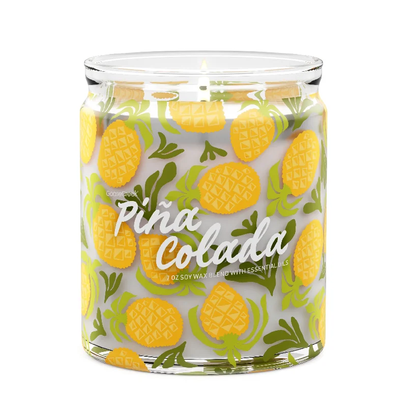 Artisan-crafted Christmas gift candles with Christmas motifs-Pina Colada 7oz Single Wick Candle