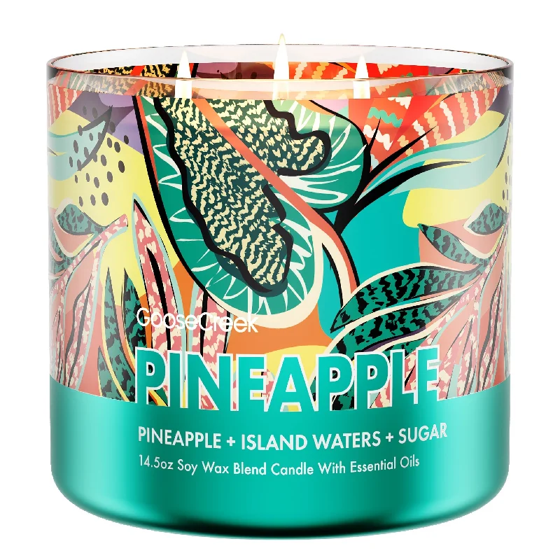 Charming Christmas gift candles for home and office-Pineapple Large 3-Wick Candle