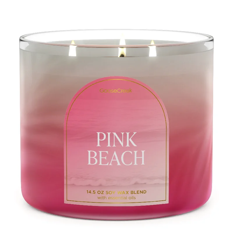 Scented candles for Christmas holiday parties-Pink Beach 3-Wick Candle