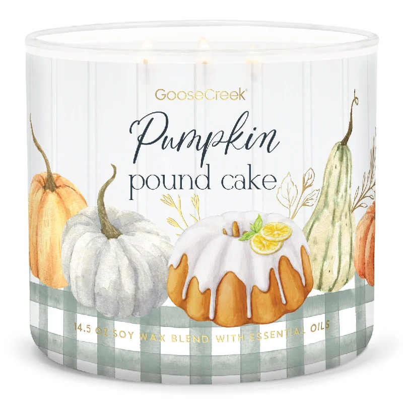 Holiday-scented Christmas gift candles for festive homes-Pumpkin Pound Cake 3-Wick Candle