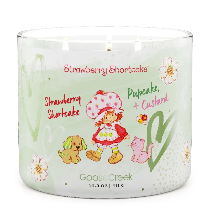 Christmas gift candles for a warm home atmosphere-Pupcake + Custard Strawberry Shortcake 3-Wick Candle